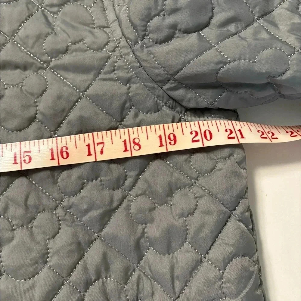 Walt Disney World Mickey Mouse Gray Quilted Gray Jacket Coat Size Small Puffer - Picture 4 of 6